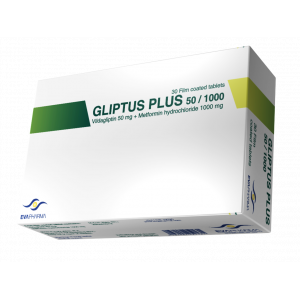 GLIPTUS PLUS 50 / 1000 MG ( VILDAGLIPTIN / METFORMIN ) 30 FILM-COATED TABLETS